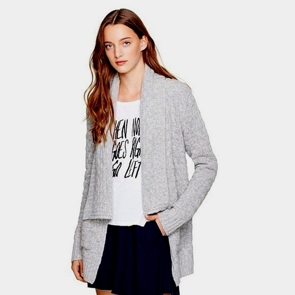 Aritzia Talula  Greenpoint Open Front Pocket Knit Cashmere Lambswool Cardigan - Picture 1 of 16